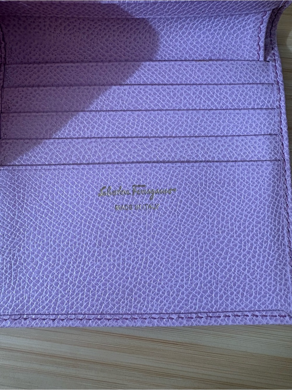 Salvatore Ferragamo Lavender Leather Vara Bow French Wallet - Picture 5 of 7